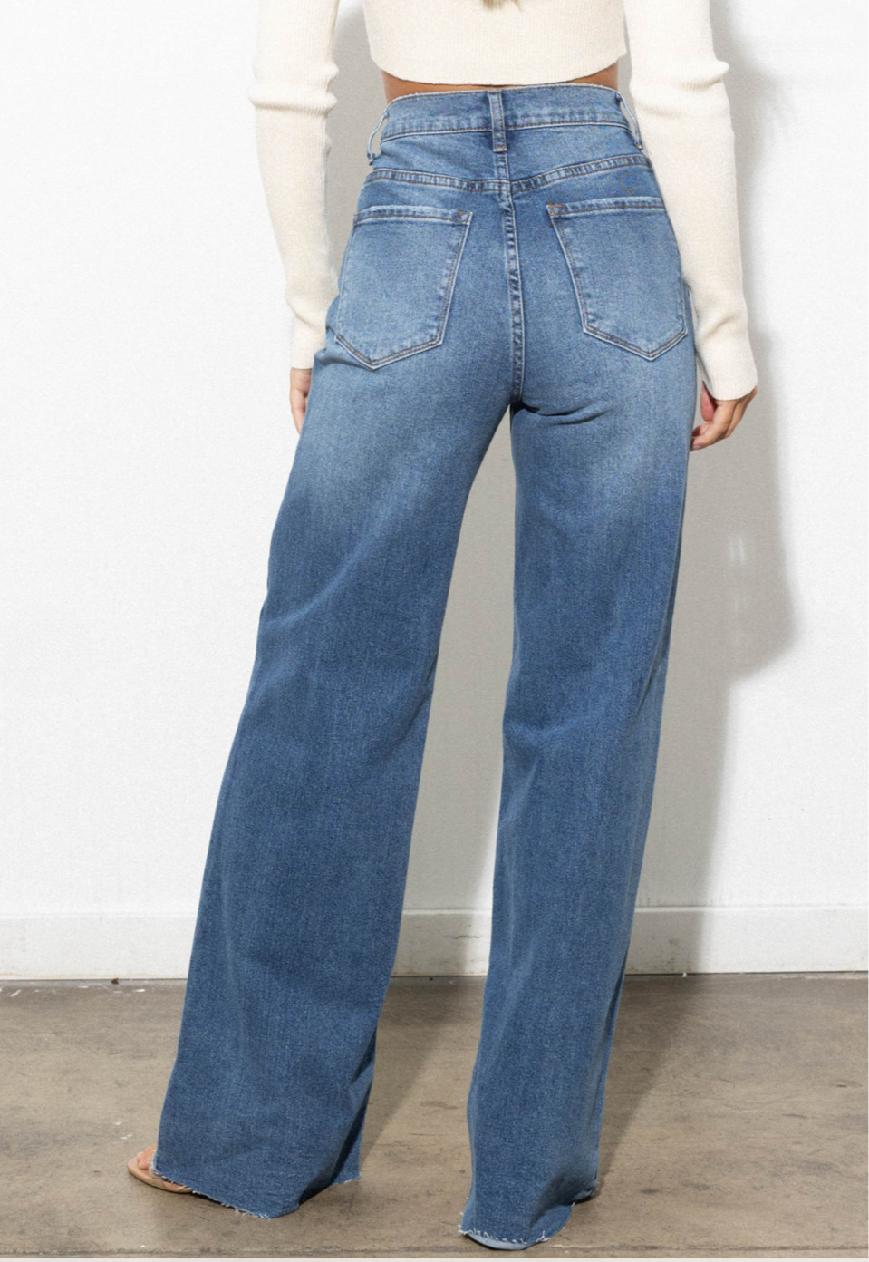 Cross-Over Wide Leg Jean